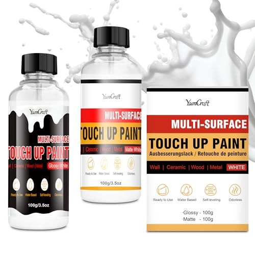 White Touch Up Paint Pen 7oz, Multi-Surface White Wall Paints Matte & Gloss,