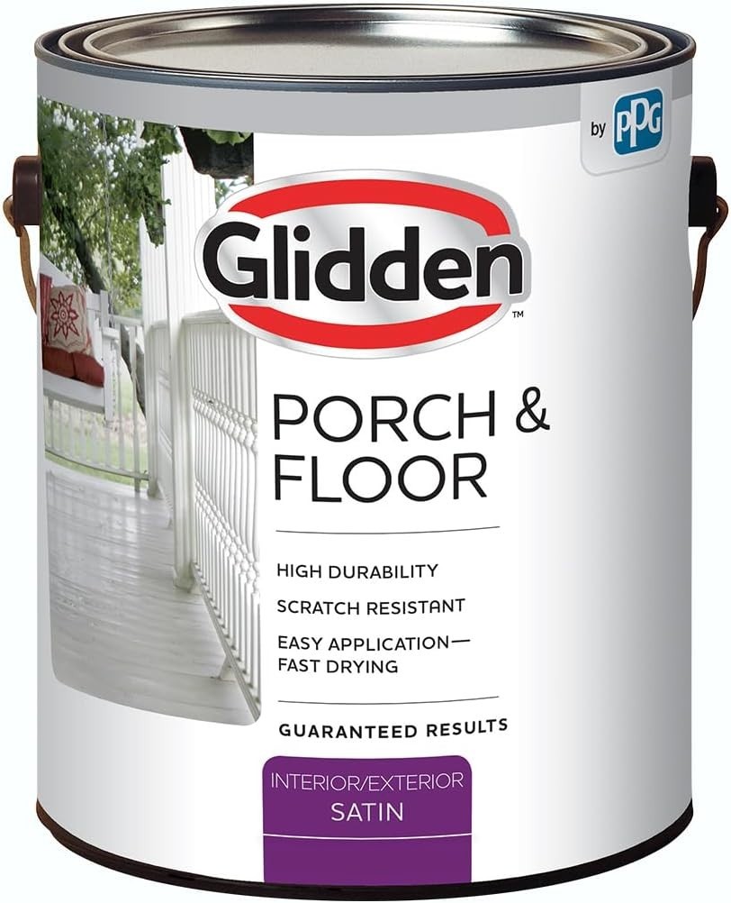 Glidden Porch & Floor 1 gal. White Satin Interior/Exterior Paint with Primer NEW