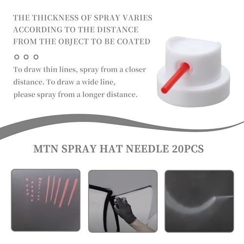 20 Pack Spray Paint Caps & Straws – Red Thin Tube for Art & Craft Projects
