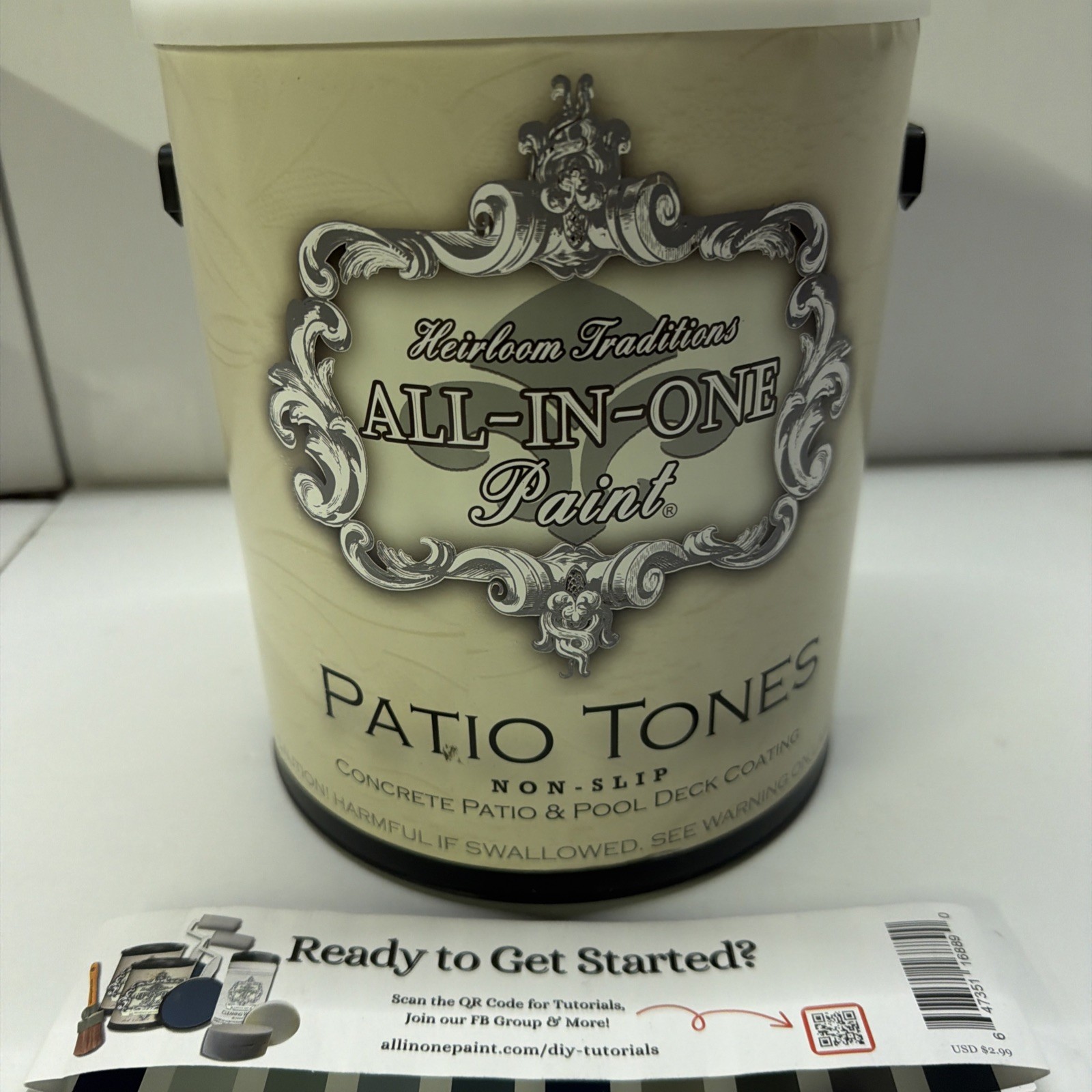 ALL-IN-ONE Deck and Patio Paint, Non-slip SEALED SEA DRIFT 1 Gal