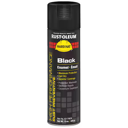 Rust-Oleum V2179838 High Performance Spray Paint, Black, High Gloss, Solvent,