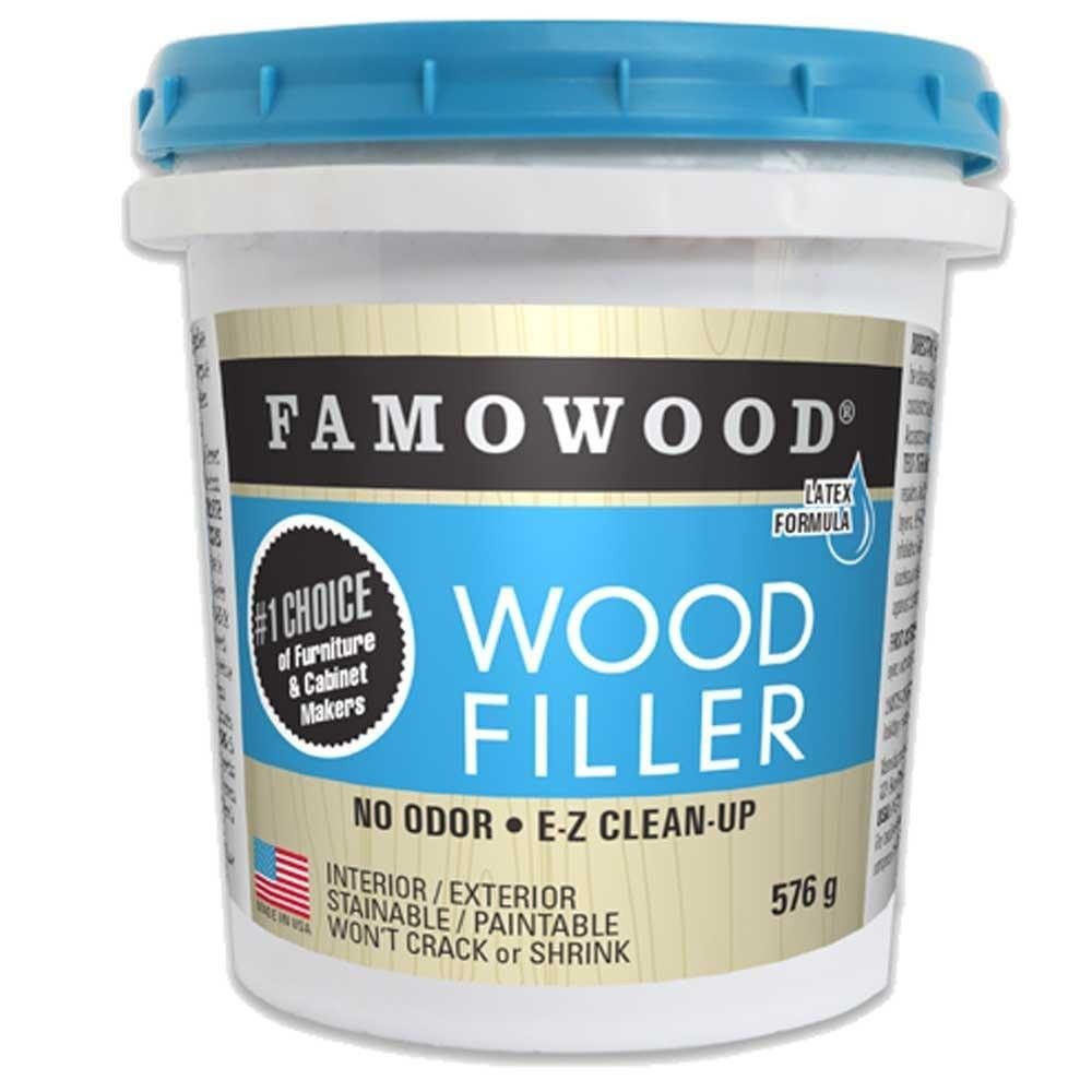 FamoWood 40022144 Latex Wood Filler – Pint, White 1-Pack,