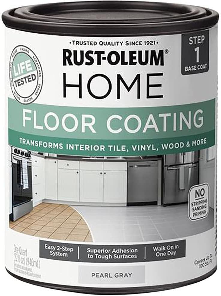 Rust-Oleum HOME Floor Coating, Pearl Gray, Matte, Quart – 358874