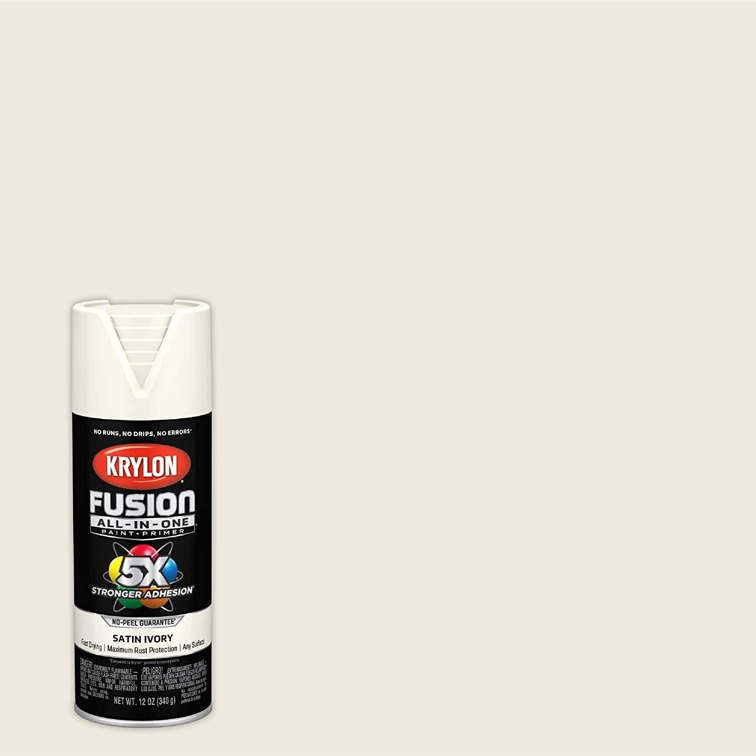 Krylon K02739007 Fusion All-In-One Spray Paint for Indoor/Outdoor Use, Satin Ivo