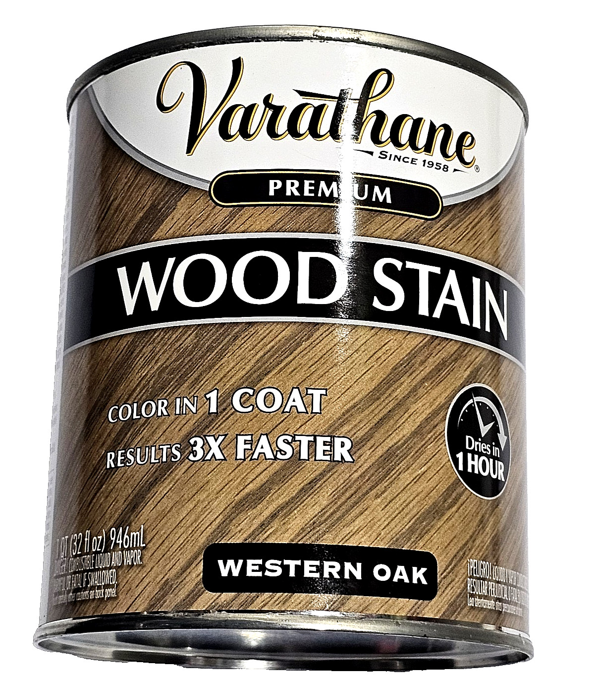 Varathane Premium Wood Stain Color In 1 Coat Dries In 1 Hour Western Oak 32oz
