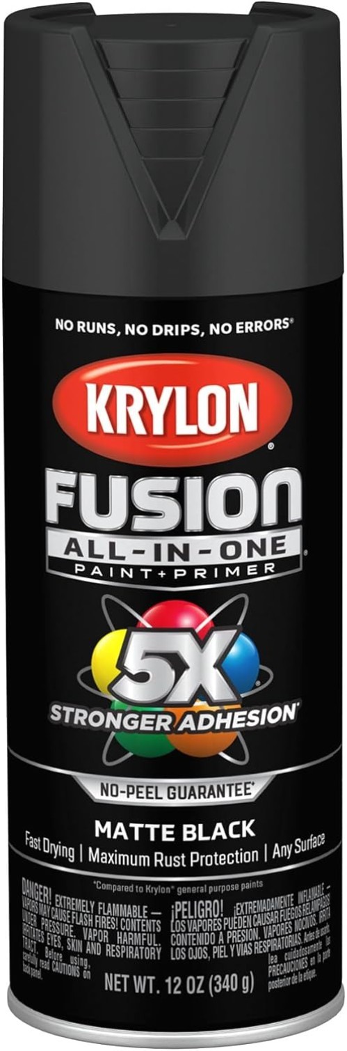 Versatile 12 oz Black Spray Paint – Matte Finish for Indoor/Outdoor Use