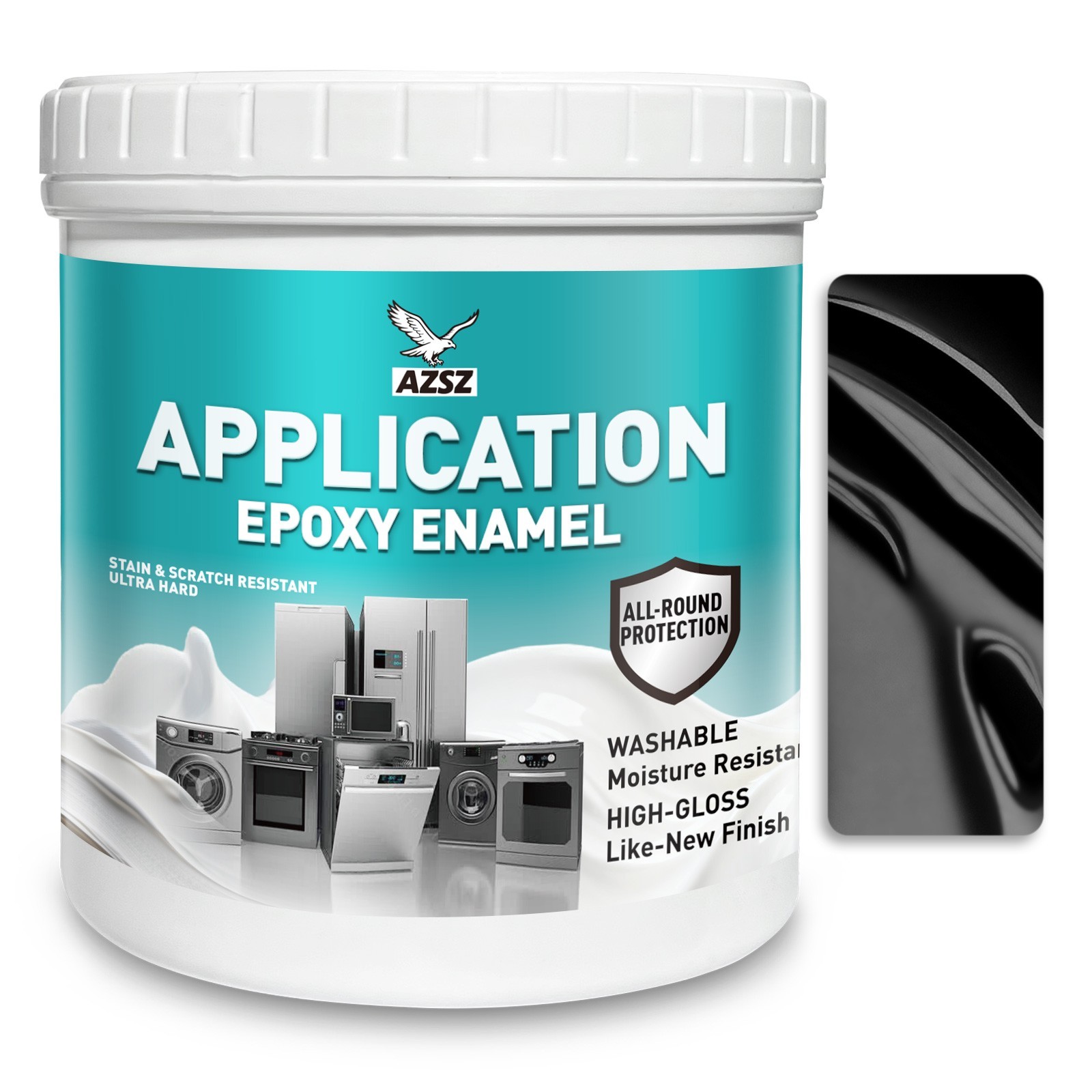 Black Appliance Paint, 32Oz High Gloss Finish for Home Appliances Refinish