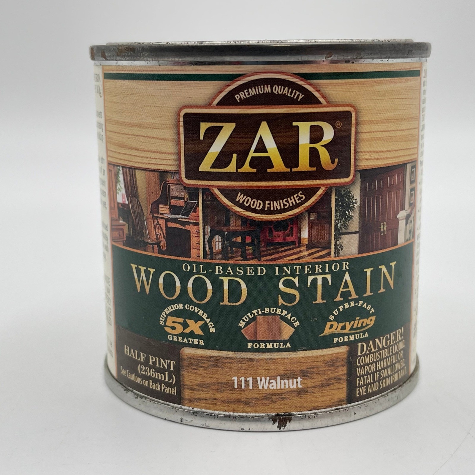 ZAR Interior Oil-Based Wood Stain 111 Walnut Half Pint 236mL 11106