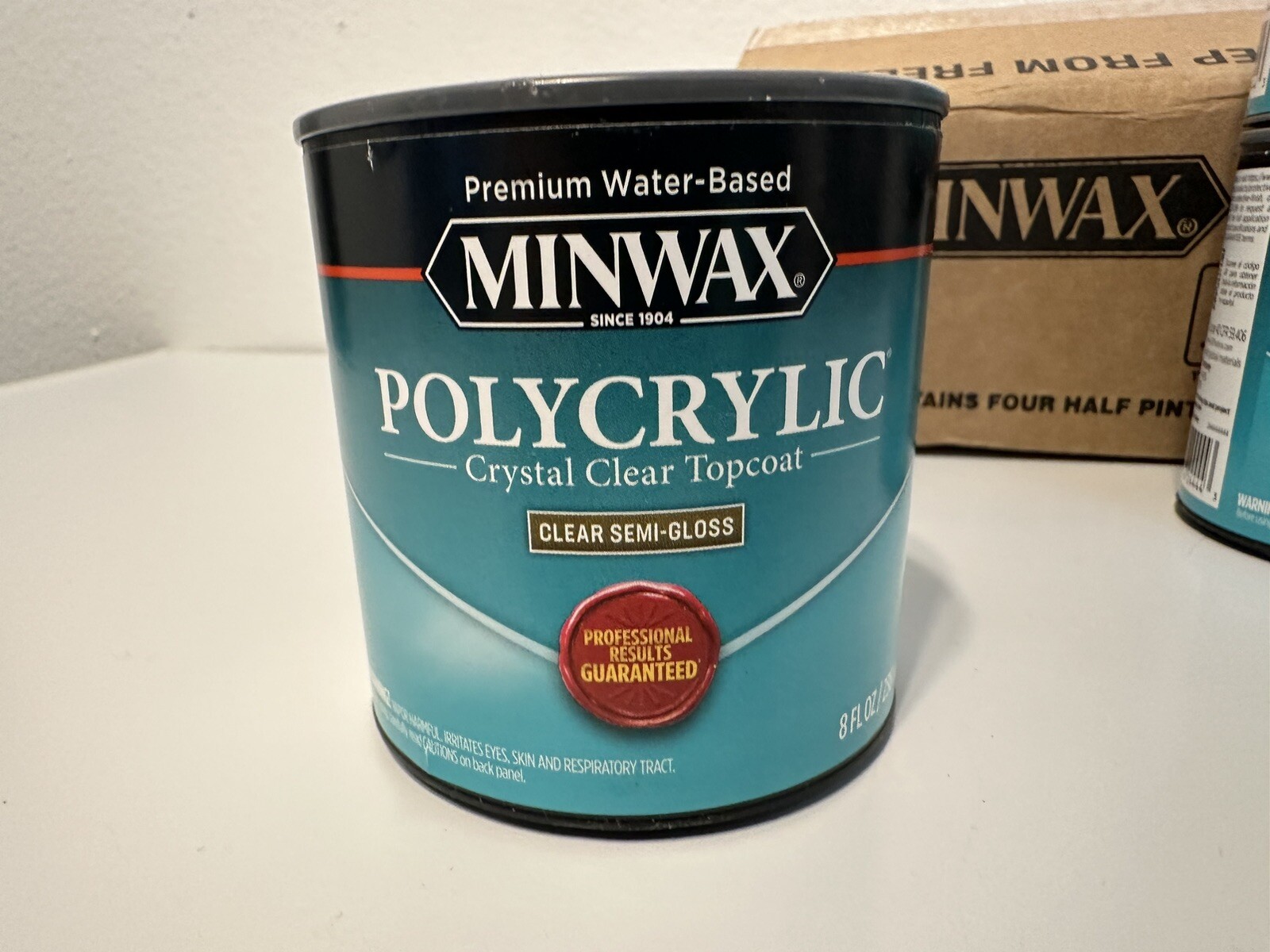 Minwax Polycrylic Crystal Clear Water-Based Polyurethane 8 FL Oz Clear SemiGloss