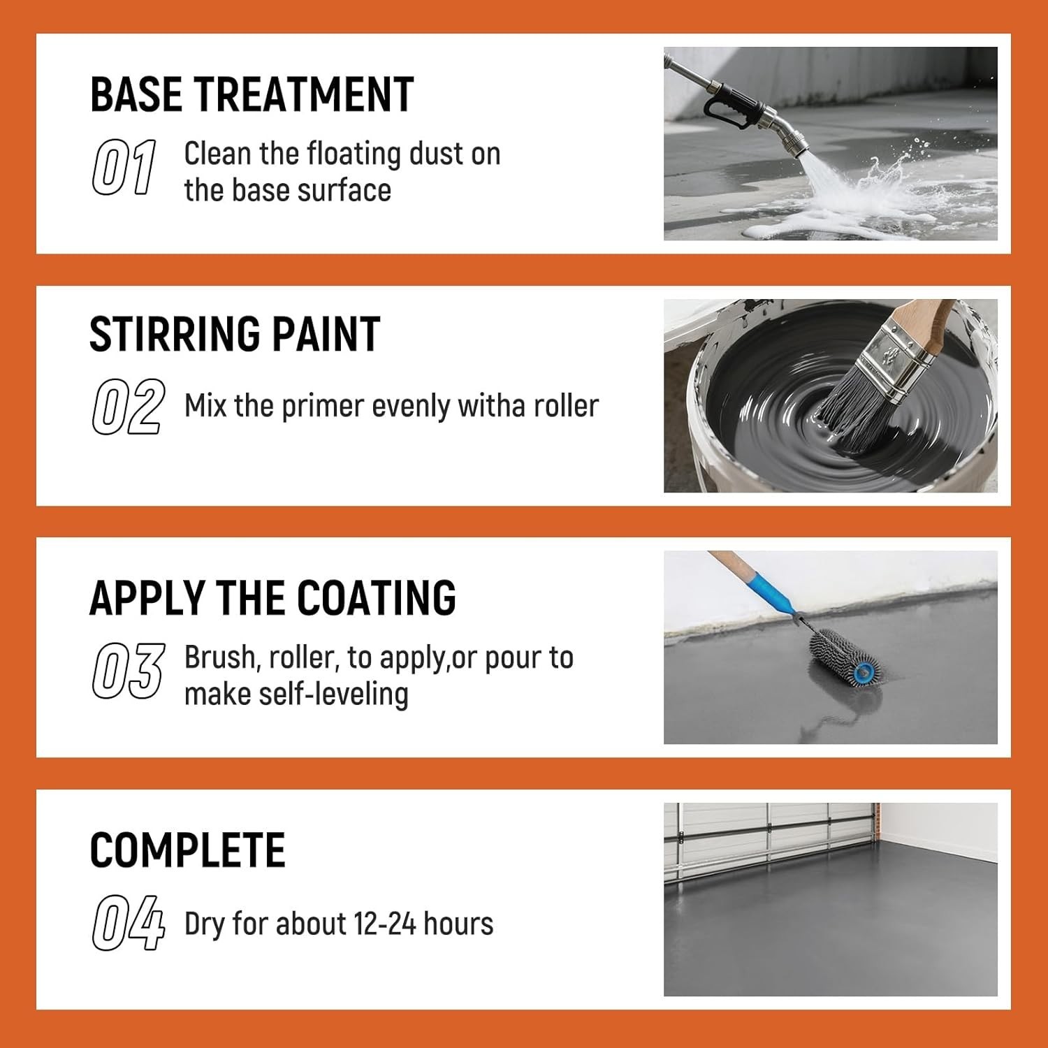Professional Concrete Floor Paint, 1-Gallon/Light Gray, Epoxy Coating, Suitab…