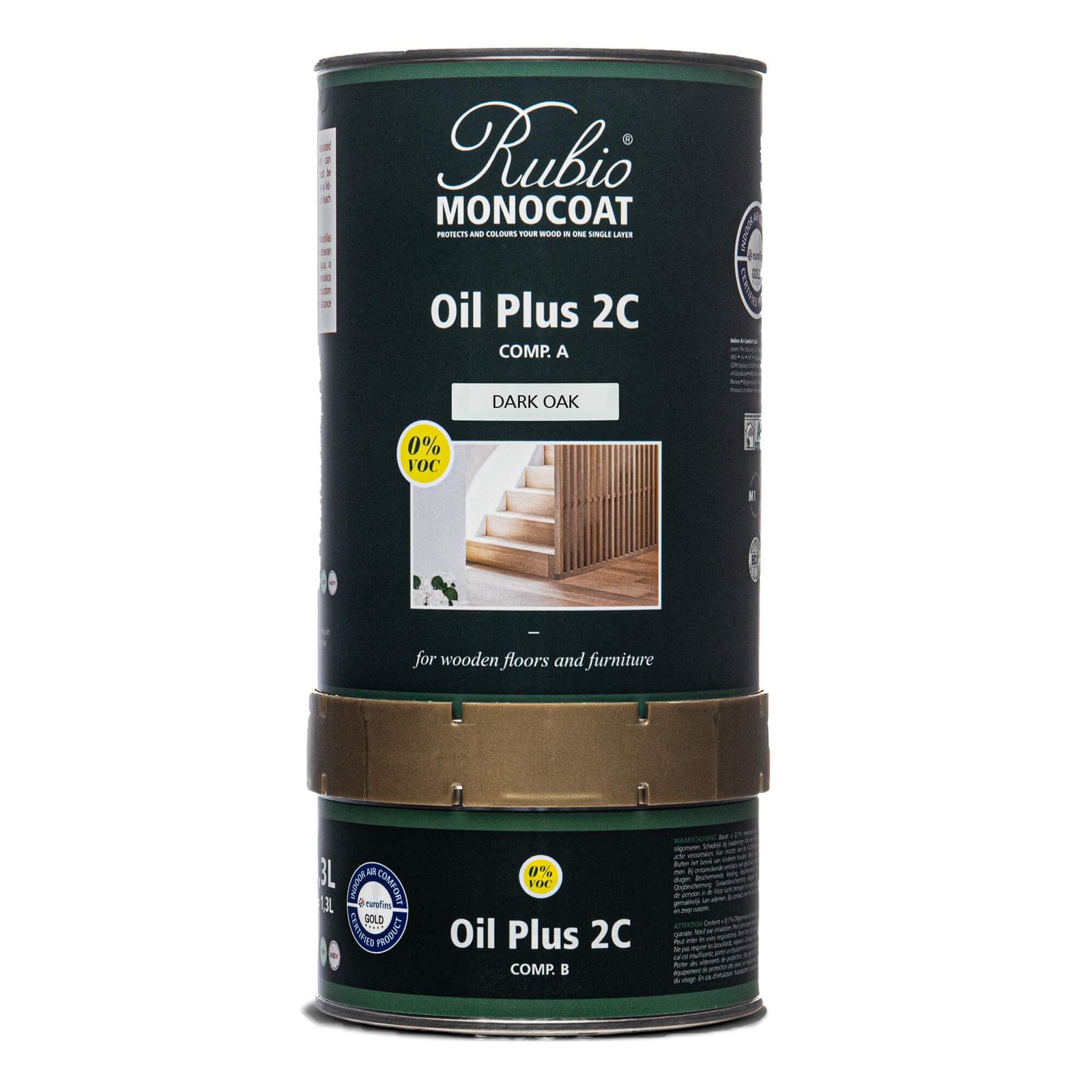 Rubio Monocoat Wood Stain & Finish 650 ft² – Dark Oak | 1.3 Liter,