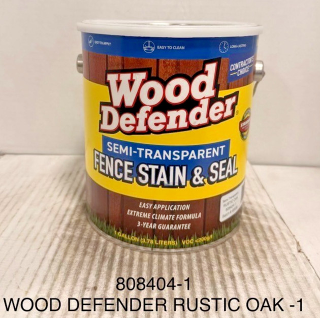 Wood Defender Semi-Transparent Fence Stain Rustic Oak gal Dented Can