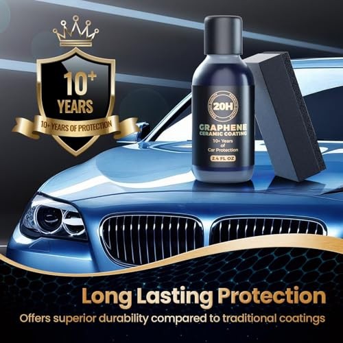 20H Nano Graphene Ceramic Coating for Cars, UV Tracing, 2.4 Fl Oz (Pack of 1)