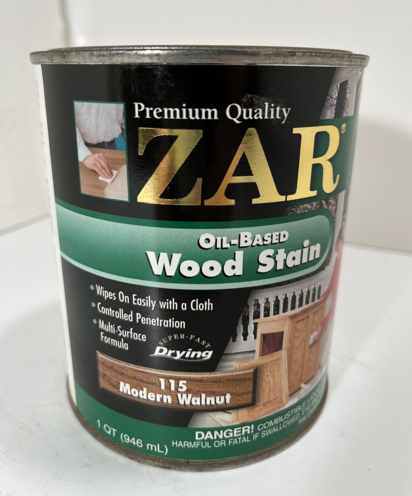 (1) ZAR MODERN WALNUT Wood 115 Oil-Based Wood Stain Interior – 1 Qt – NEW