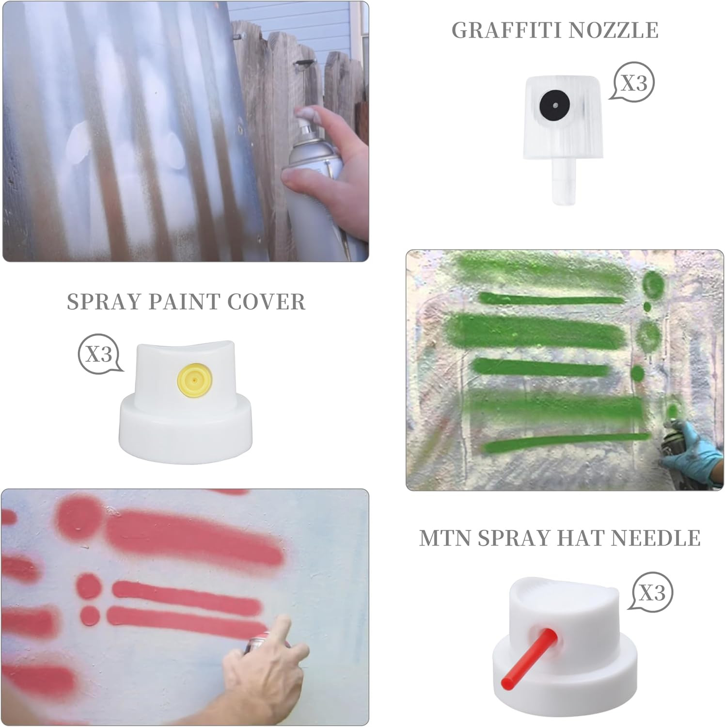 Universal Spray Paint Caps for Female Cans-Spray Can Nozzle- Adapter Replacement