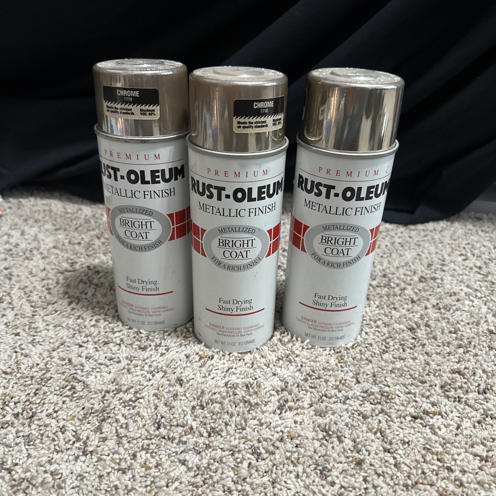 3pack Rust-Oleum 7718 7718830 Chrome Bright Coat Metallic Spray Paint, 11 Ounce