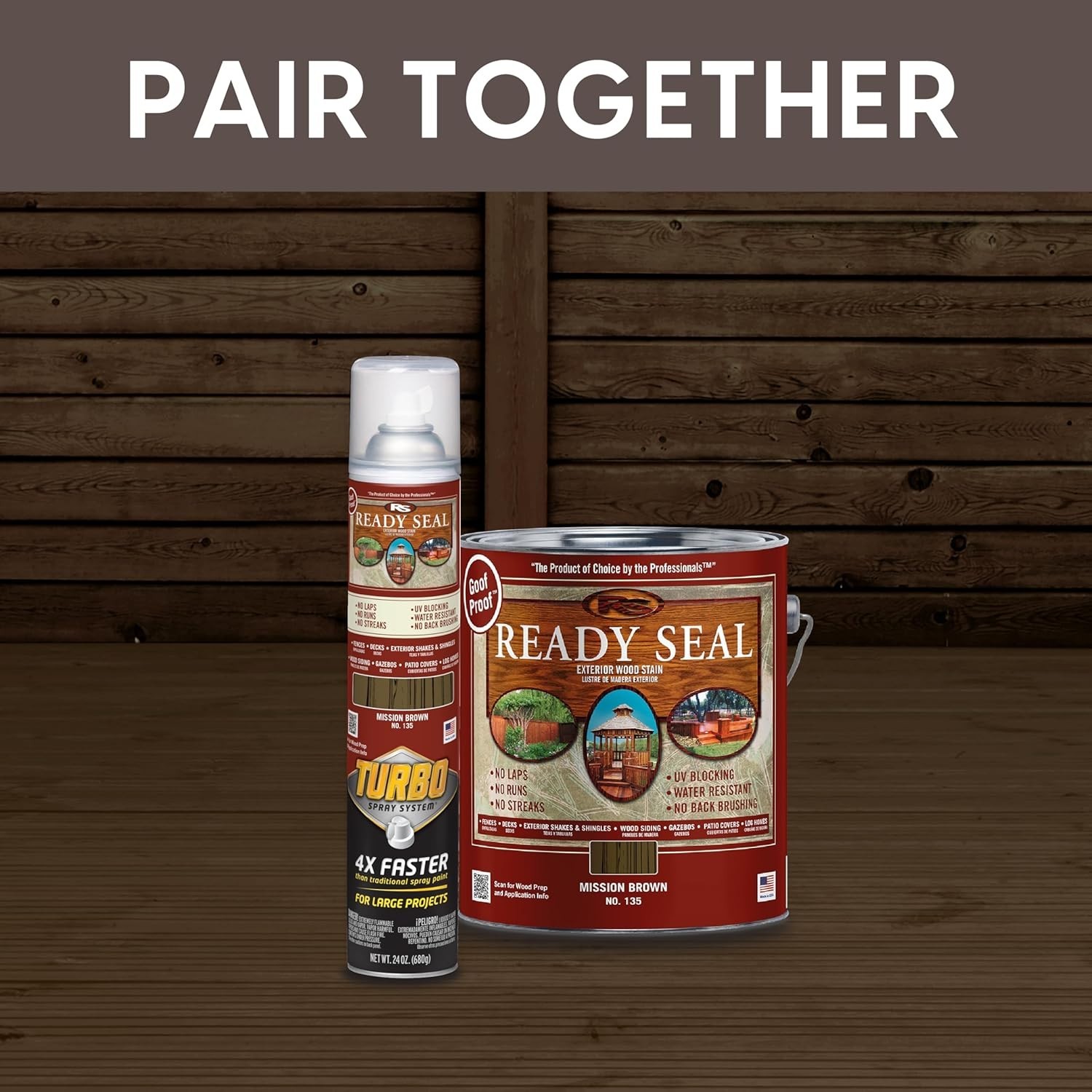 Turbo Spray System Stain & Sealer – Mission Brown – 24oz