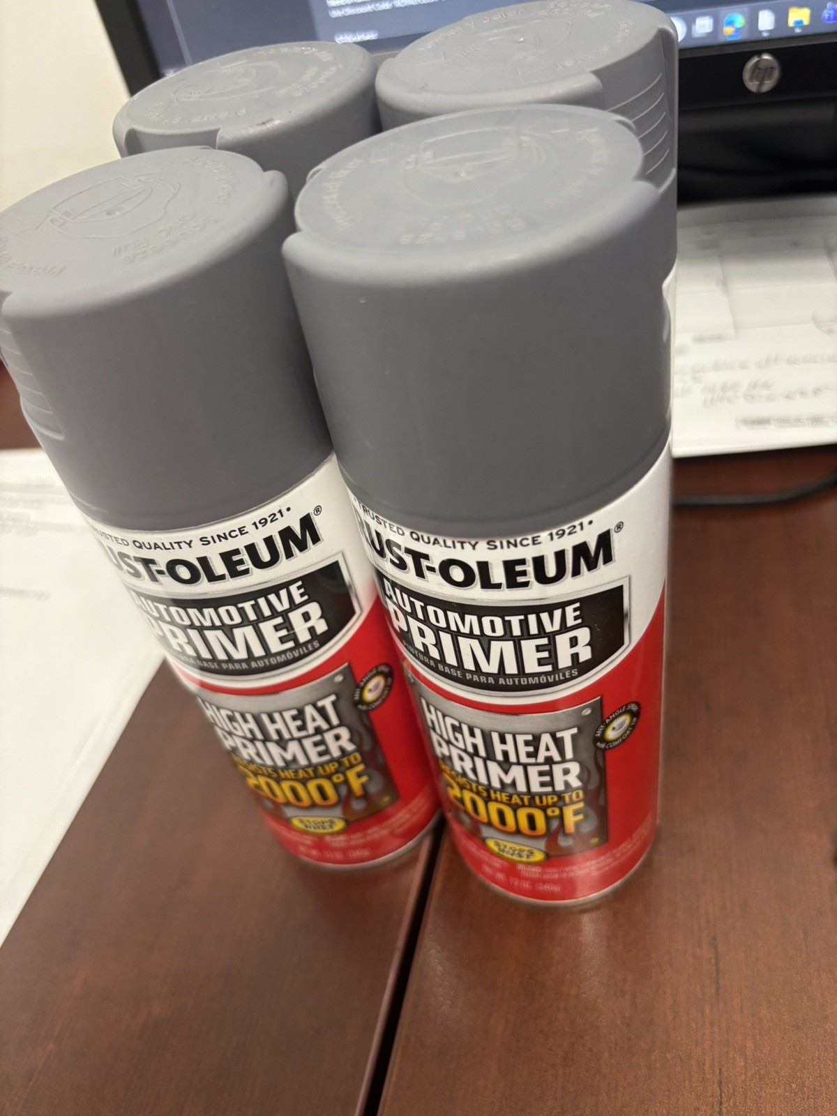 High Heat Gray Automotive Primer Spray Paint, 12oz, 4 Pack 249340