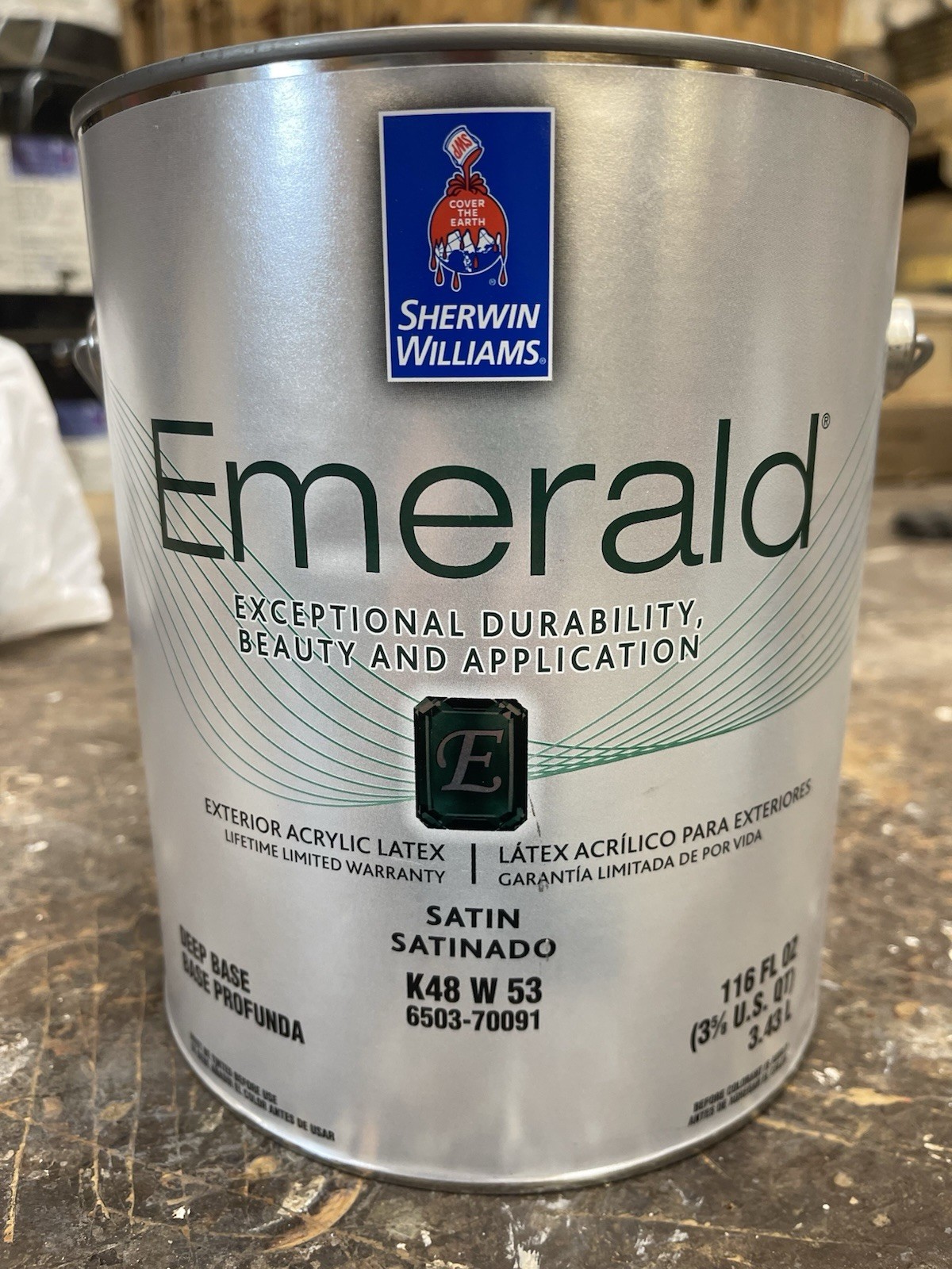 1 Gal. Sherwin Williams Emerald Exterior Satin Acrylic Paint/custom Taupe-Tan