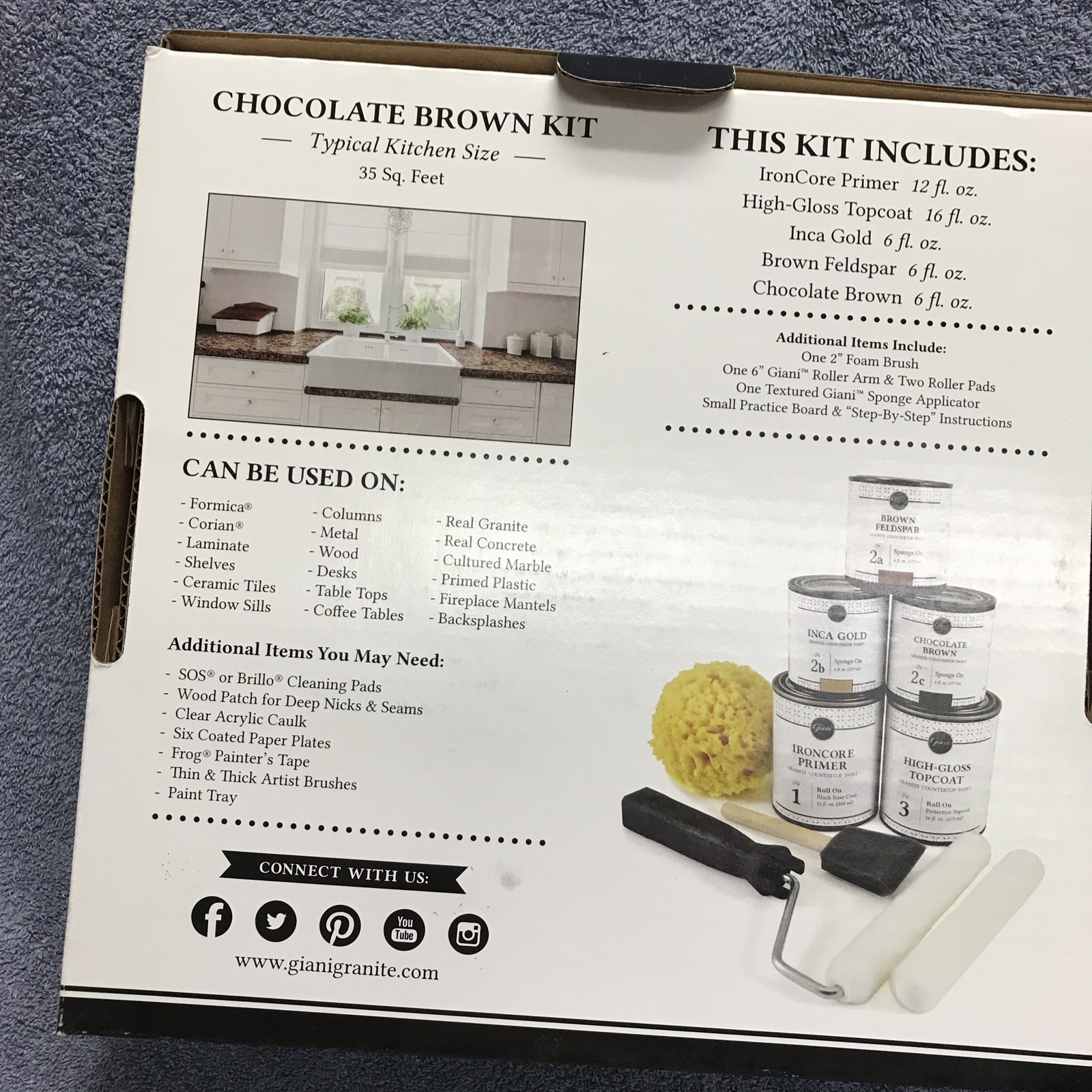 Giani Create Granite Countertop Paint Kit Color Sand DYI 100% Acrylic USA
