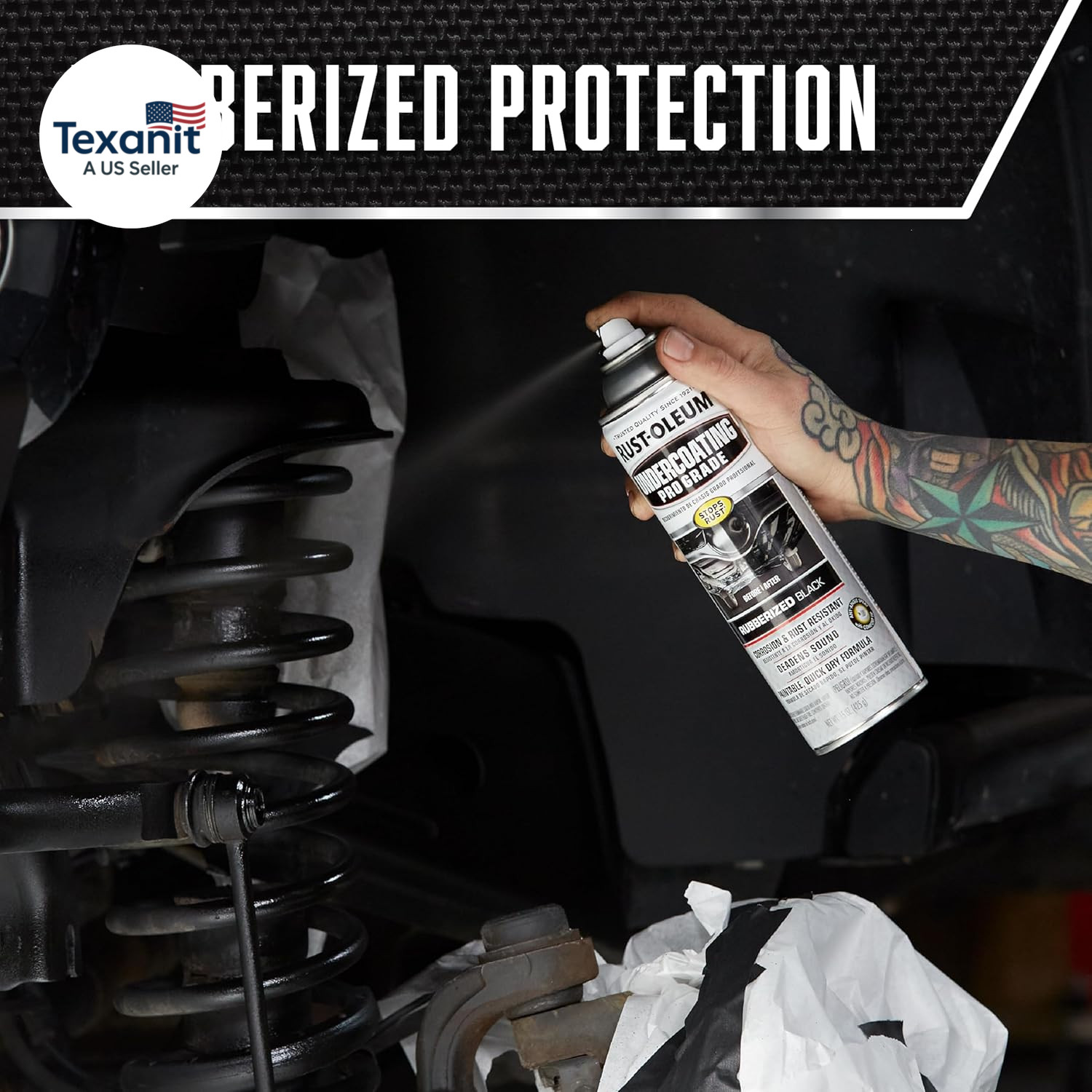 248656 Professional Grade Rubberized Undercoating Spray, 15 Oz, Black