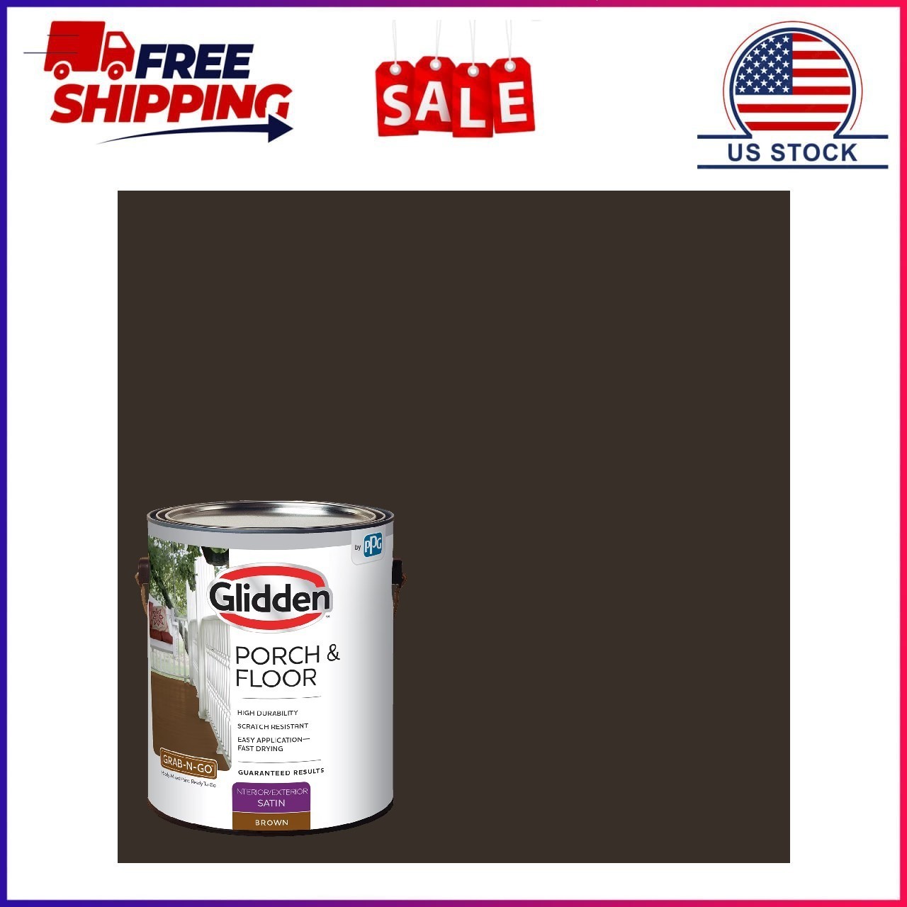 Glidden Porch & Floor 1 gal. Brown Satin Interior/Exterior Paint with Primer