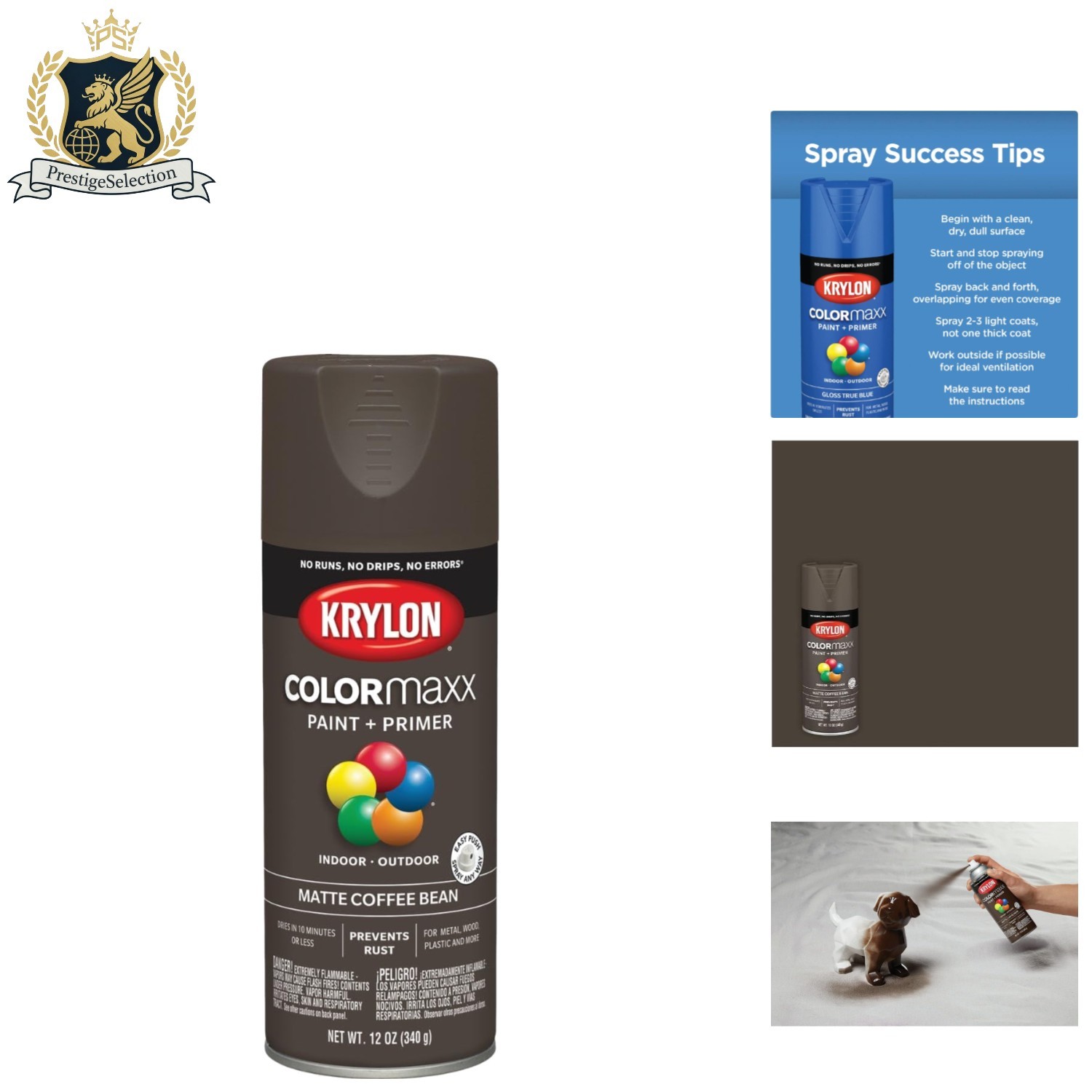 Krylon COLORmaxx 12oz Matte Spray Paint – Quick Dry, High Coverage, Rust Proof