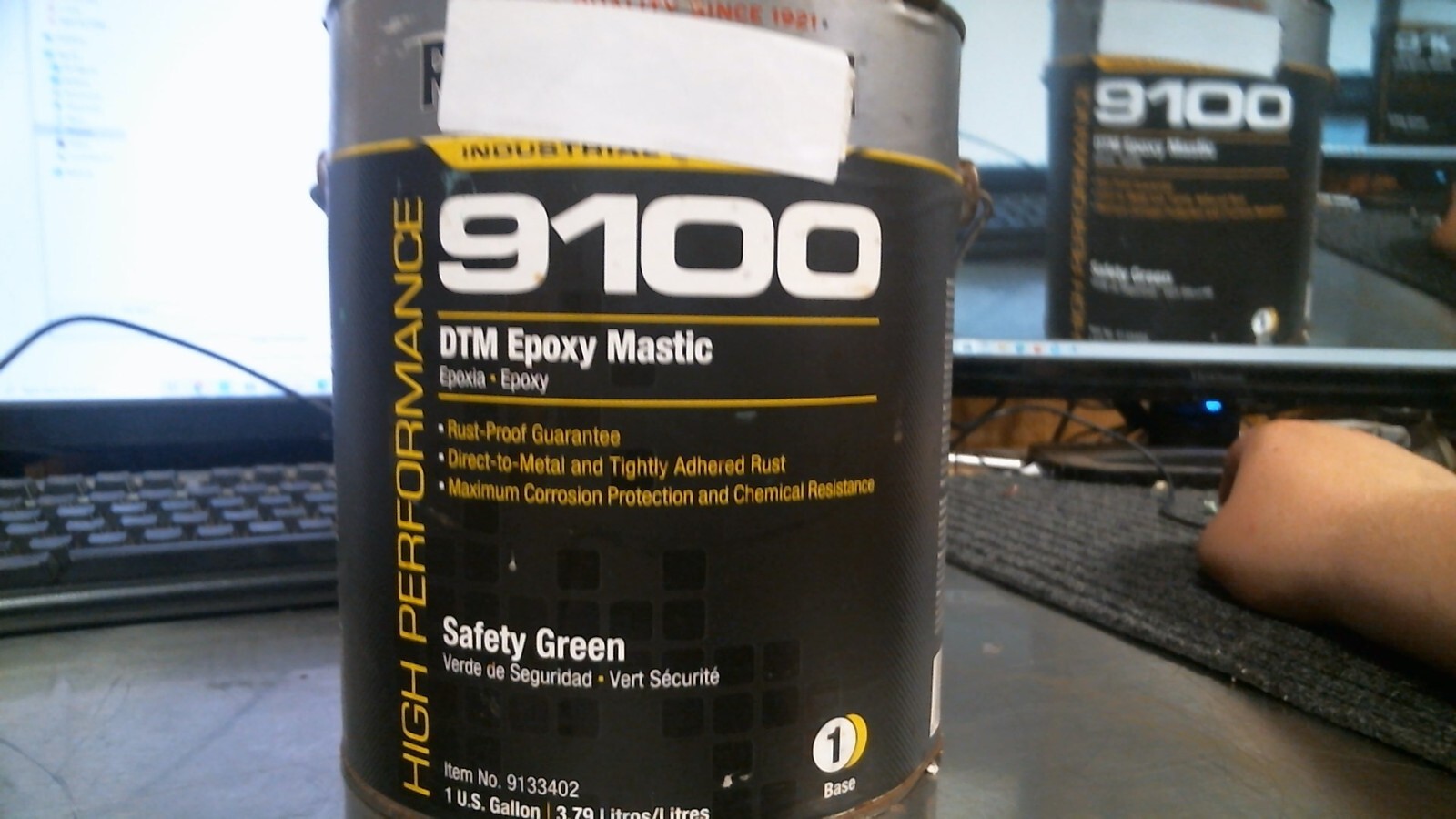 Rust-Oleum 9133402 Epoxy Paint, Safety Green, Semi-Gloss, 1 Gal