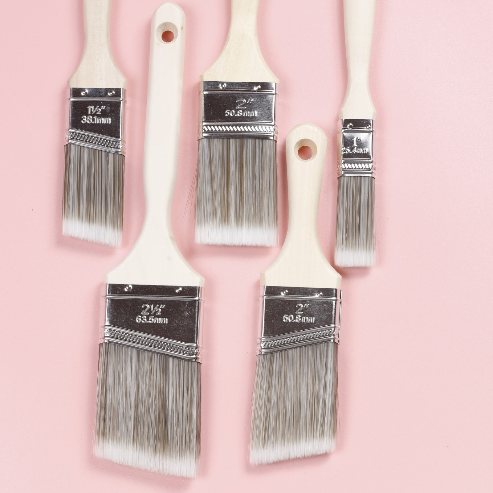 Incraftables Chalk Paint Brush Set 5pc, Specialty Brushes for Furniture Paint