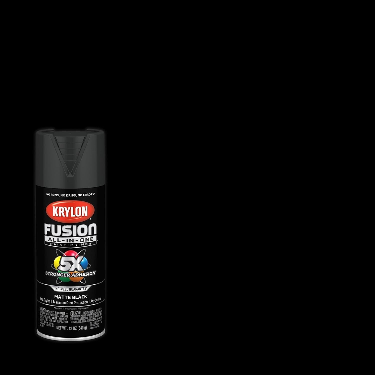 12 oz Fusion All-In-One Matte Black Spray Paint for Quick-Dry Interior/Exterior