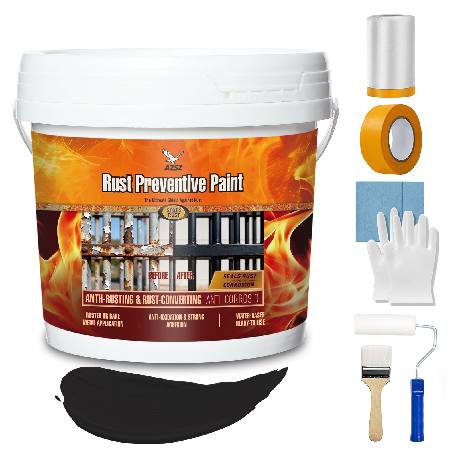 1 Gal Rust Inhibitor Paint, 2-in-1 Rust Converter & Metal Protector, Etching Pri