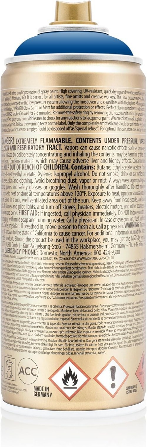 Versatile 400ml Shock Blue Spray Paint by GOLD – Ideal for Indoor & Outdoor Use