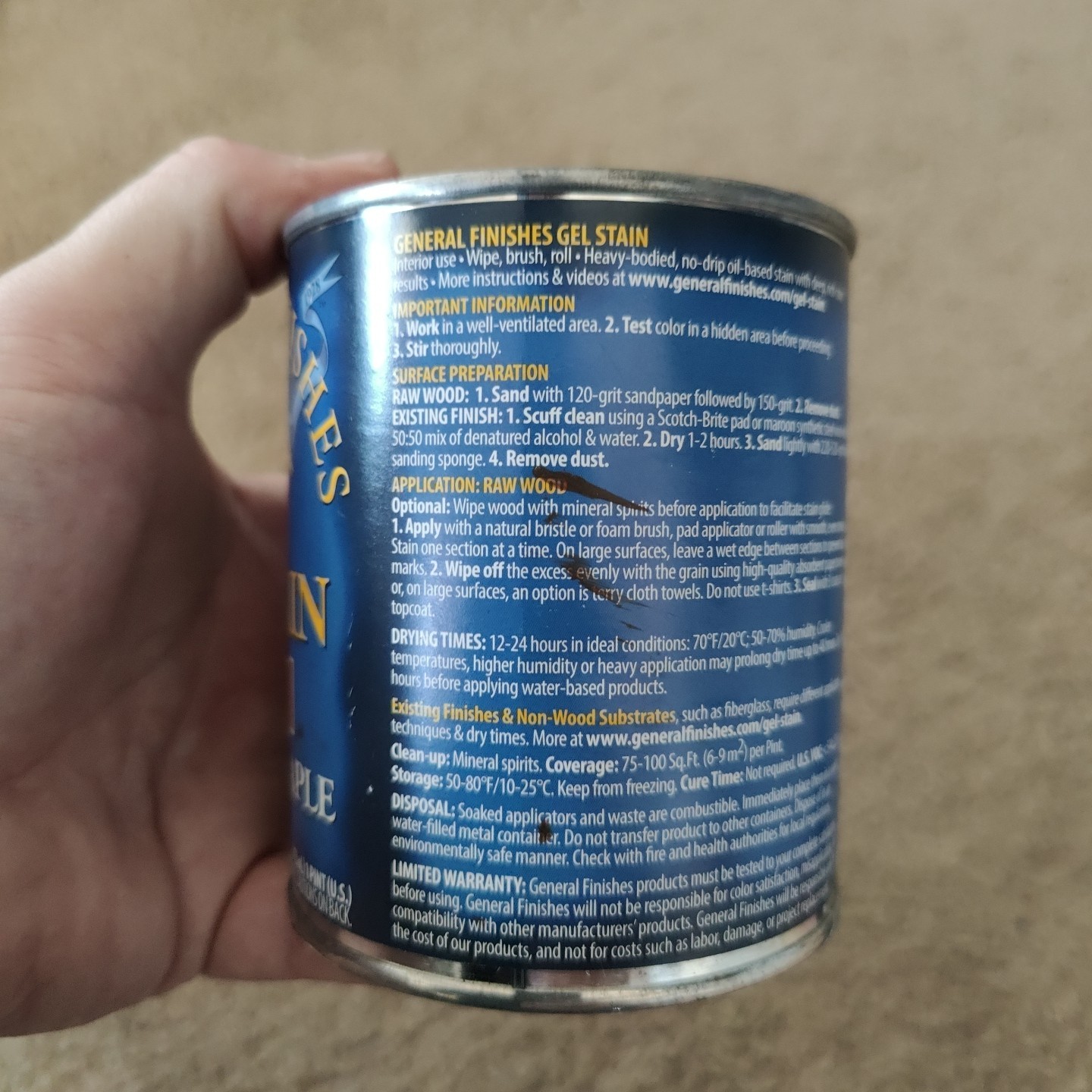 General Finishes Colonial Maple Gel Stain 1 Pint Easy Application €
