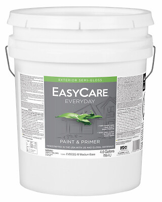 EasyCare EVDESGM-5G Everyday Exterior Latex Paint, Semi Gloss, Medium Base, 5
