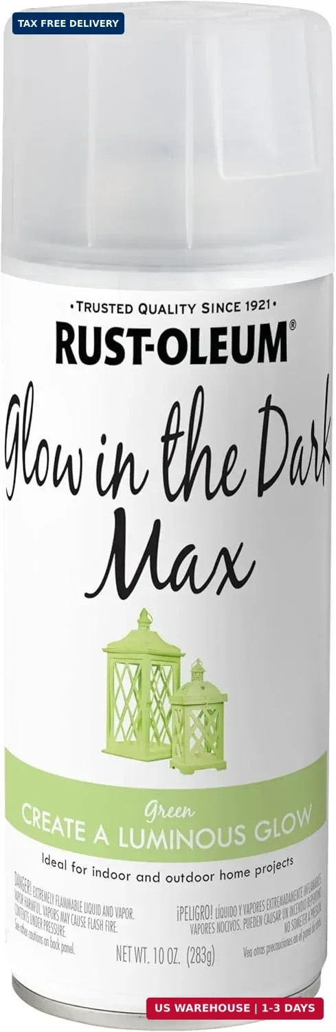 Rust-Oleum 278733 Glow in The Dark MAX Spray Paint, 10 oz