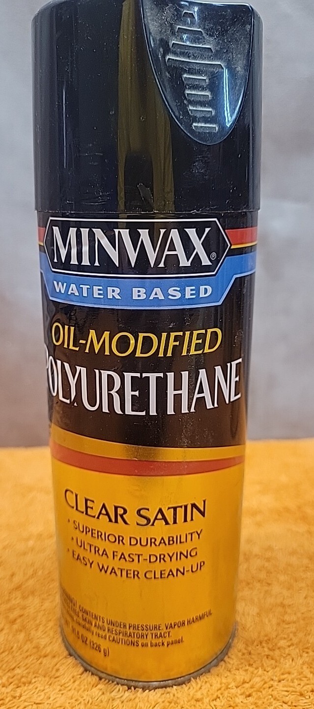 L•Minwax Water Based Oil-Modified Polyurethane Clear Satin Spray 11.5oz Can NOS