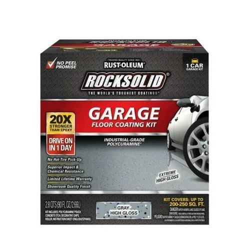 Rust-Oleum RockSolid 1 Car Garage Floor Kit – 90 oz. – Gray Polycuramine