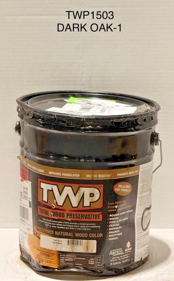 TWP 1503 Dark Oak Low Voc Preservative Stain 5gal Dented Can