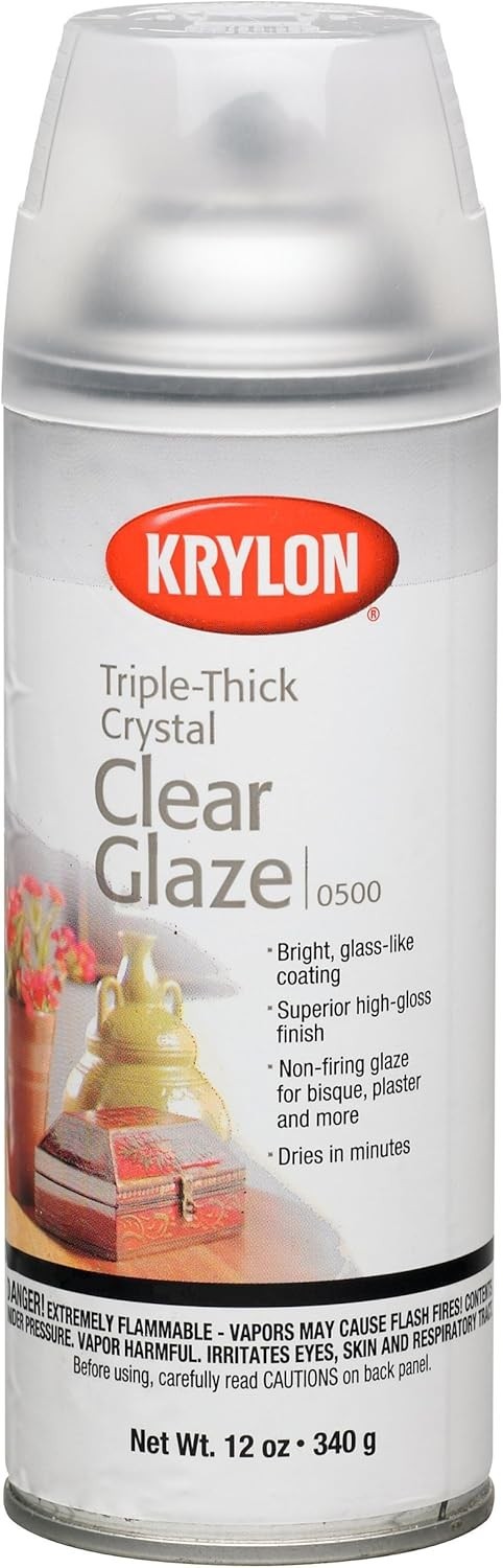 Krylon Triple Thick Clear Glaze Aerosol Spray,High-Gloss, I00500A00 12 Ounces
