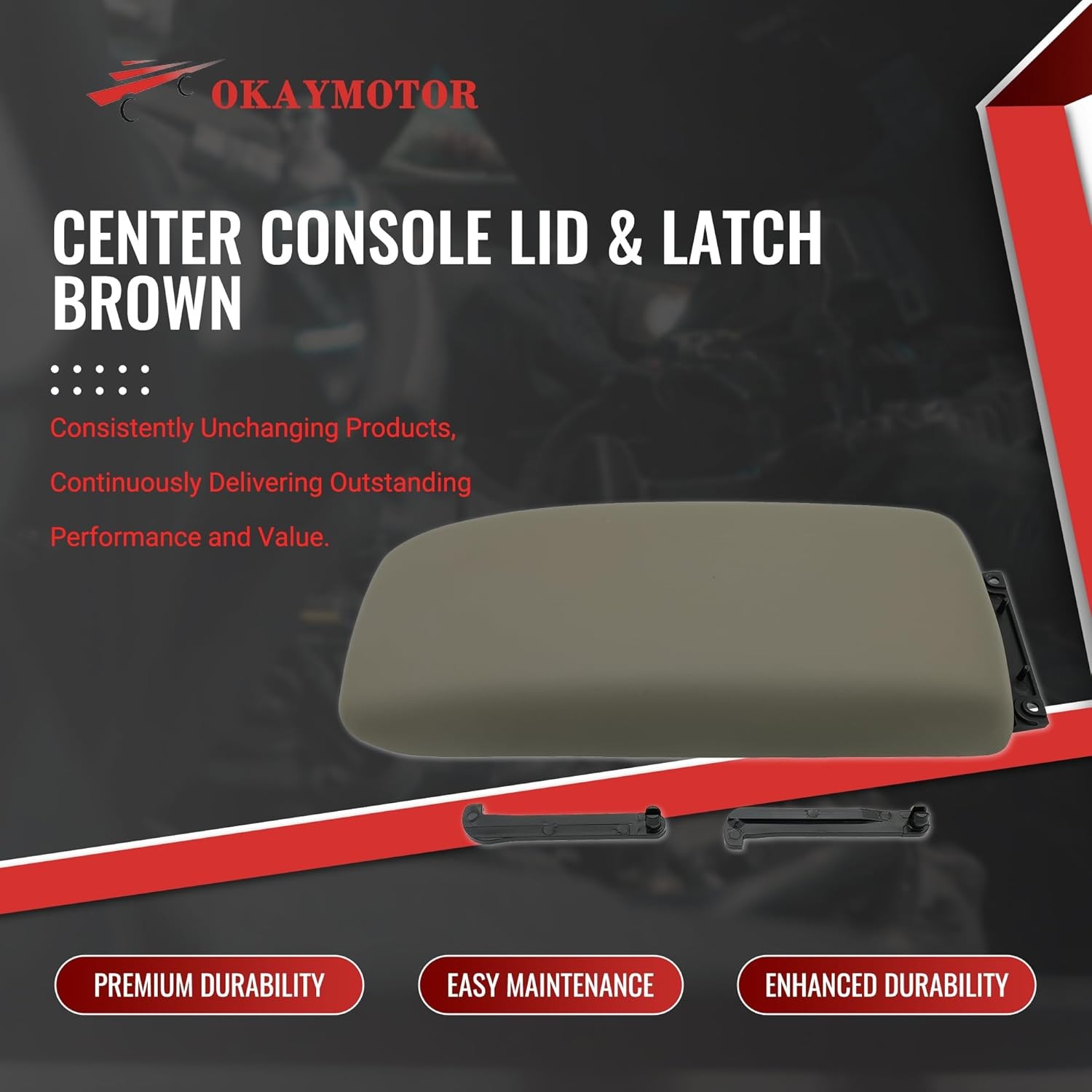 Center Console Lid & Latch Brown for 1995-2000 Toyota Tacoma 1996-1998 4Runner 2
