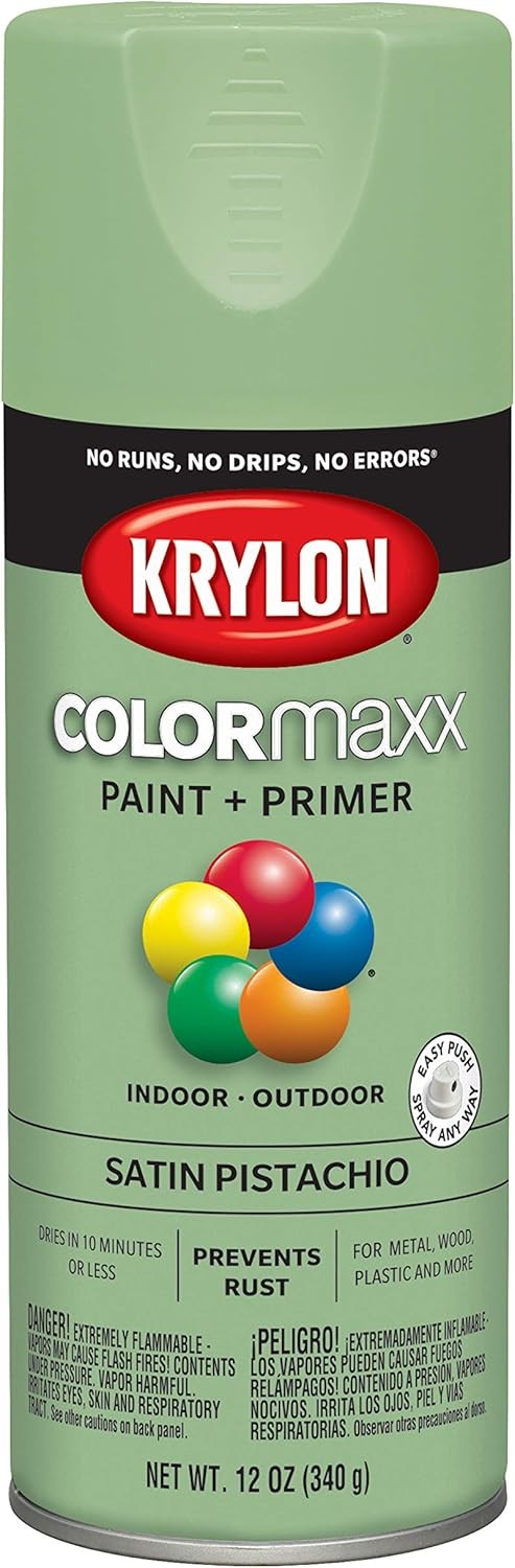 Krylon COLORmaxx K05575007 Spray Paint & Primer Satin Pistachio 12 oz