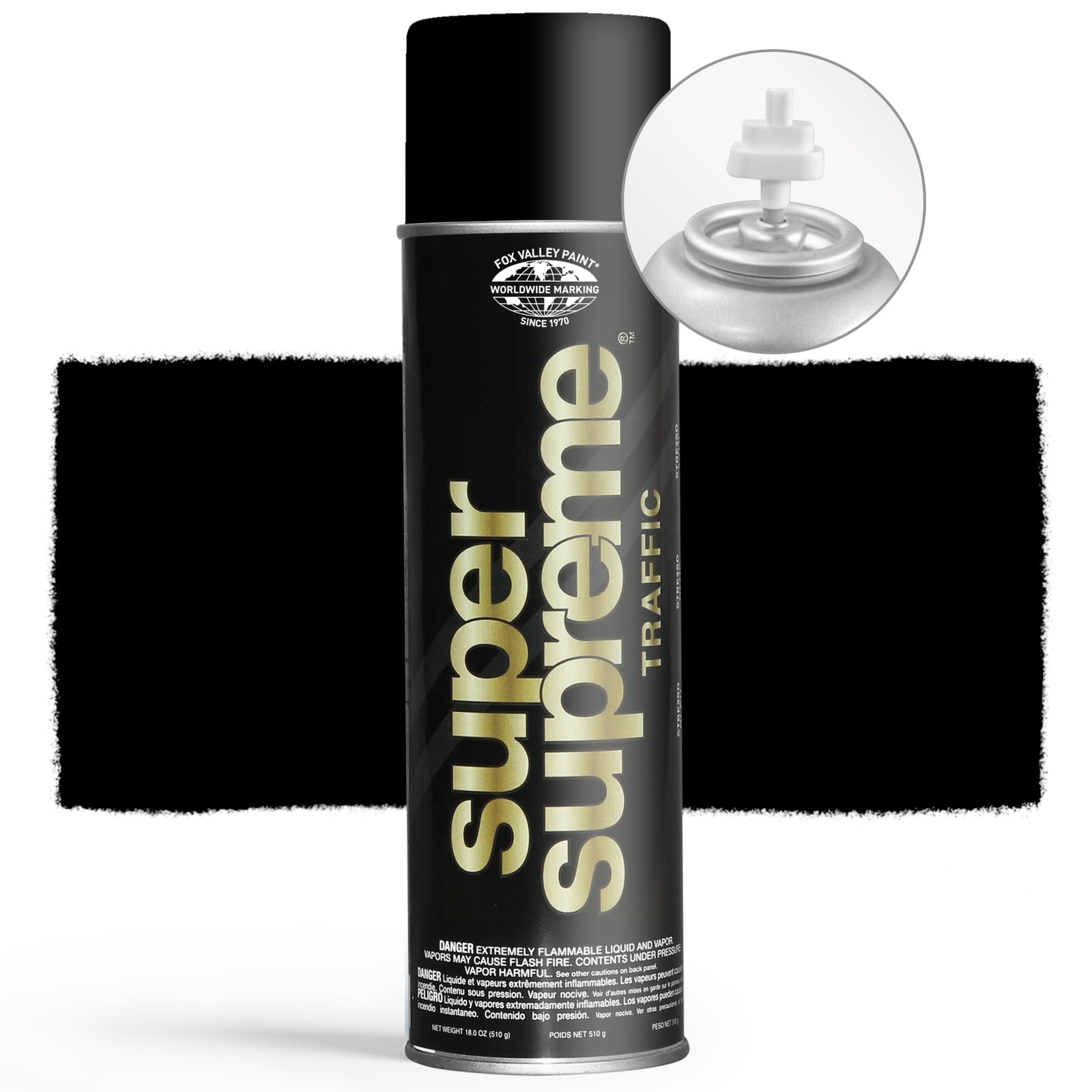 Fox Valley Super Supreme Traffic Marking Spray Paint – 18oz (12-Pack), Fast-D…
