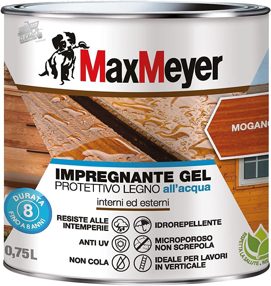 MAXMEYER Wood Impregnating Gel Water Mahogany Outdoor 0.75L Protective Paint