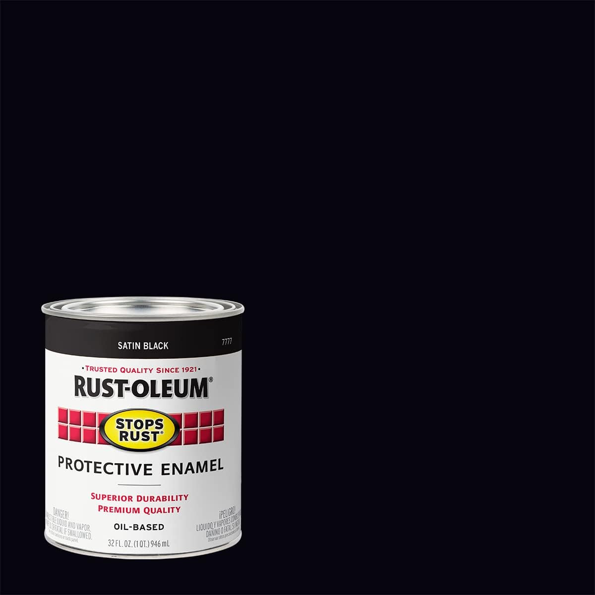 Rust-Oleum 7777502 Protective Enamel Paint Stops Rust, 32-Ounce, Black Satin Fin