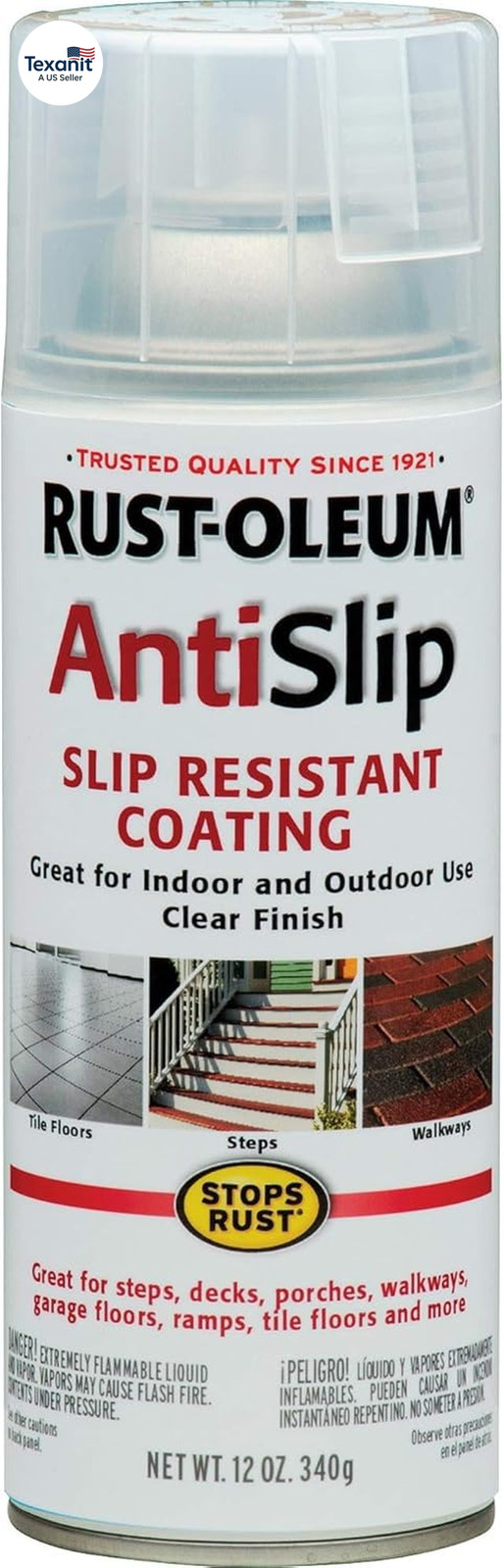 271455 Stops Rust Anti-Slip Spray, 12 Oz, Clear