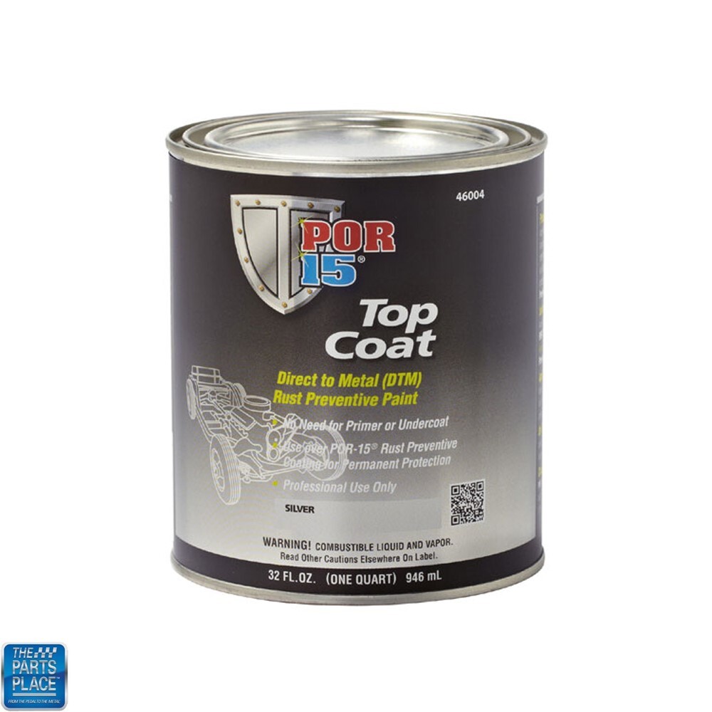 POR-15 Stirling Silver Top Coat Paint Direct Metal Paint, Long-Term Sheen Quart
