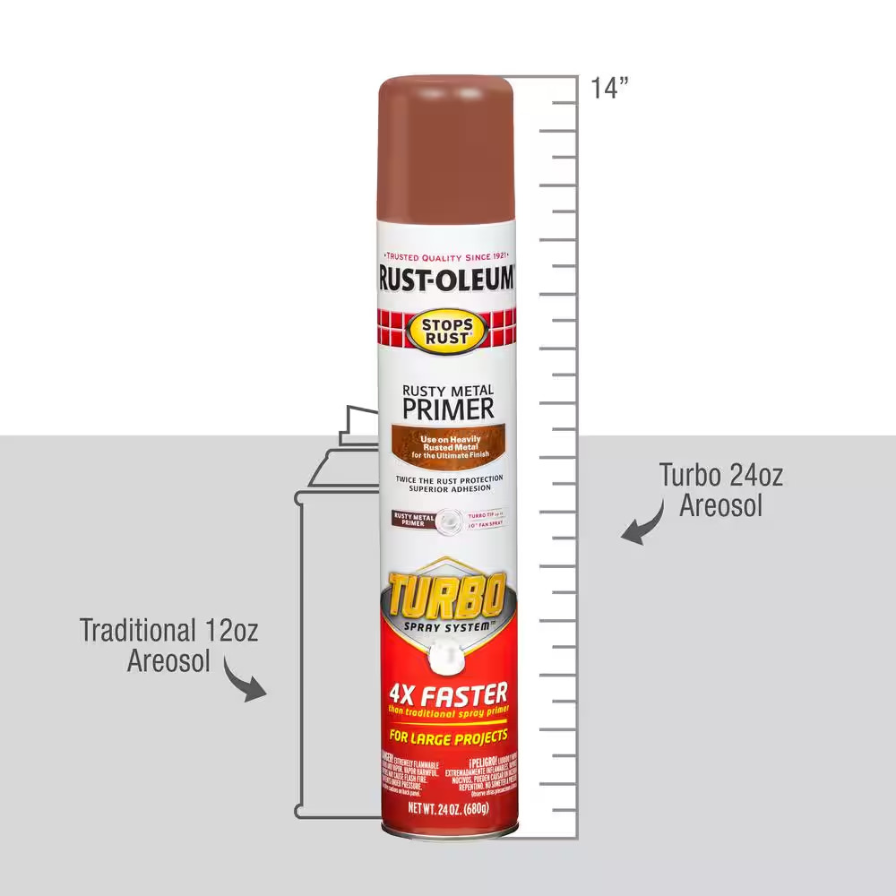 24 Oz. Turbo Spray System Interior/Exterior Flat Rusty Metal Primer Spray (6-Pac
