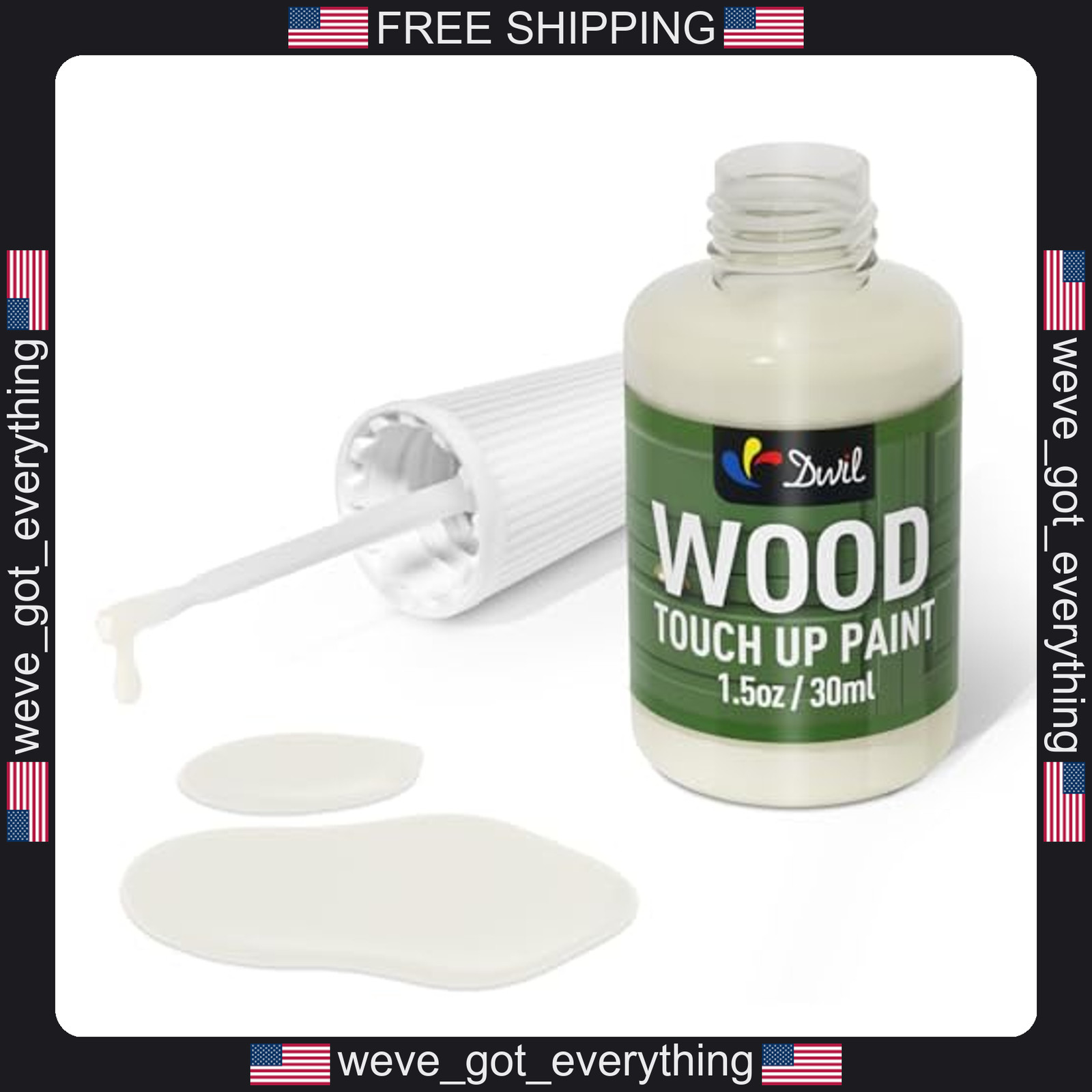 Wood Touch Up Paint 1.5 Oz Ivory White Matte Finish Repair Kit