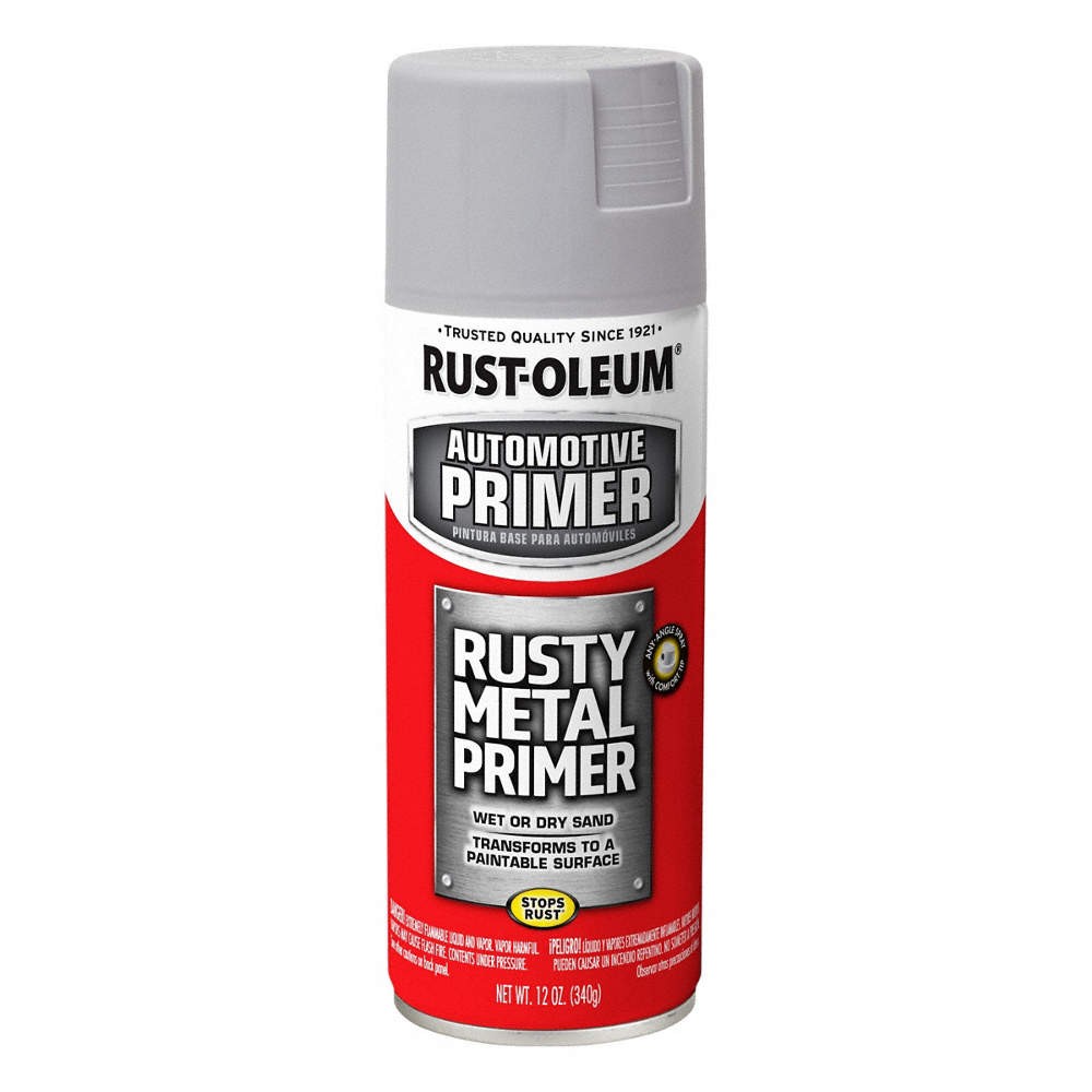 RUST-OLEUM 249331 Automotive Primer,Light Gray,12 oz. 4YLC4