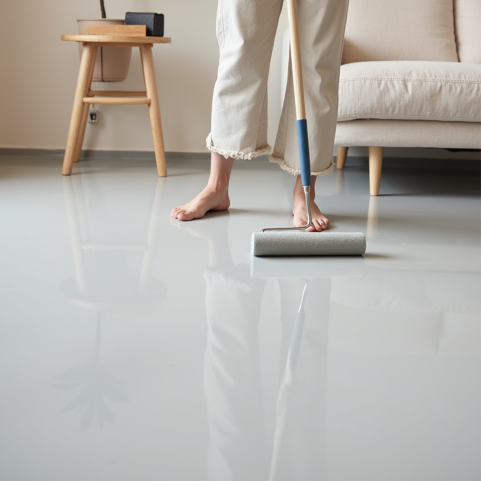 4 Gal Professional Epoxy Floor Paint, Acrylic Concrete Coating for Garage Indoor
